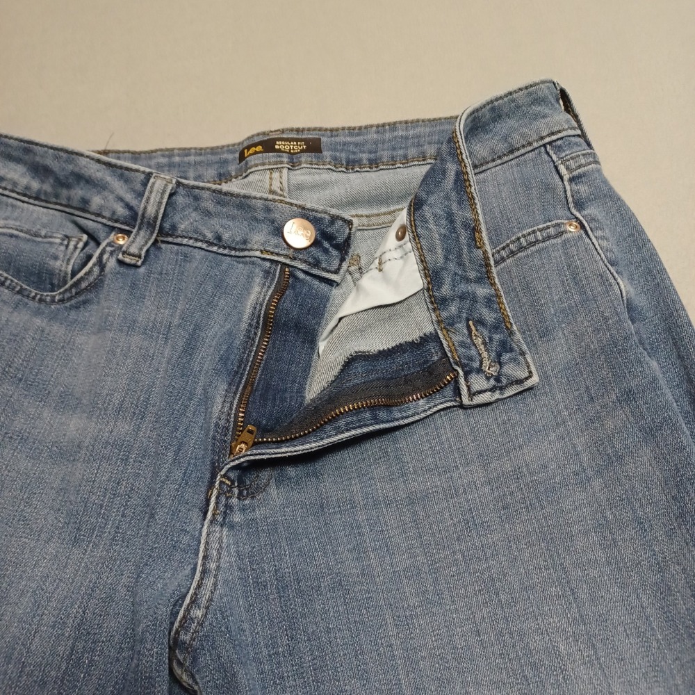 Lee Jeans Womens 14M Blue Regular Fit Bootcut Mid Rise Stretch Denim 103522567 - Picture 9 of 13